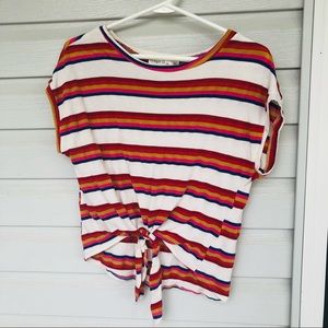 Colorful striped shirt with tie